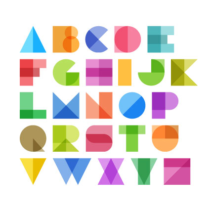 Color block font for knitting, crochet and cross stitch patterns